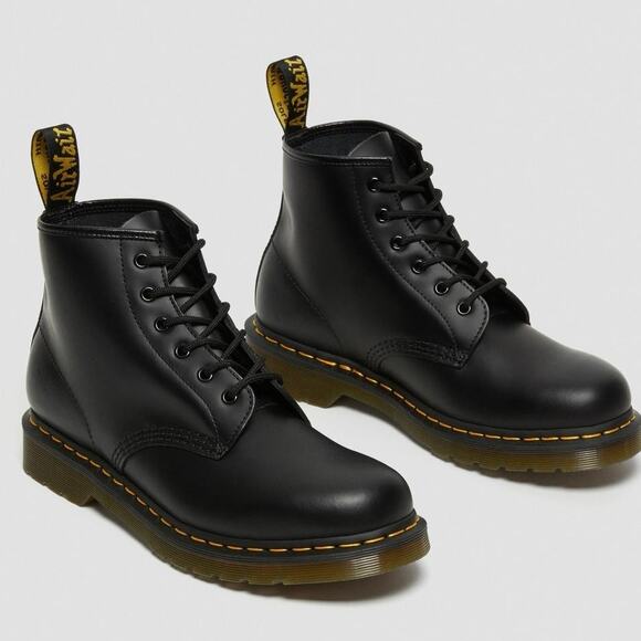 Dr. Martens 101 Yellow Stitch Smooth Leather Boots Classic Rebel Streetwear 🖤 - Picture 1 of 16